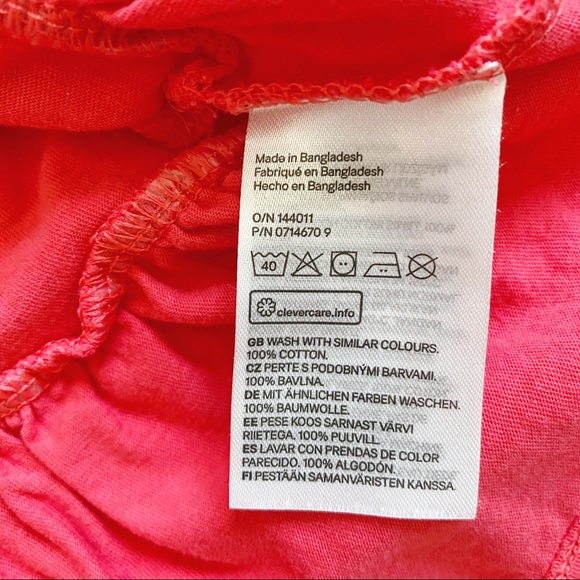 H&M Baby 4-6M Coral Red Organic Cotton Ruffle Hem Tunic Tank Top - Picture 5 of 5